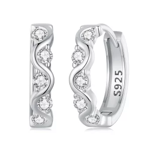 (image pour) Boucles d'oreilles ondulées style PANDORA - BSE963
