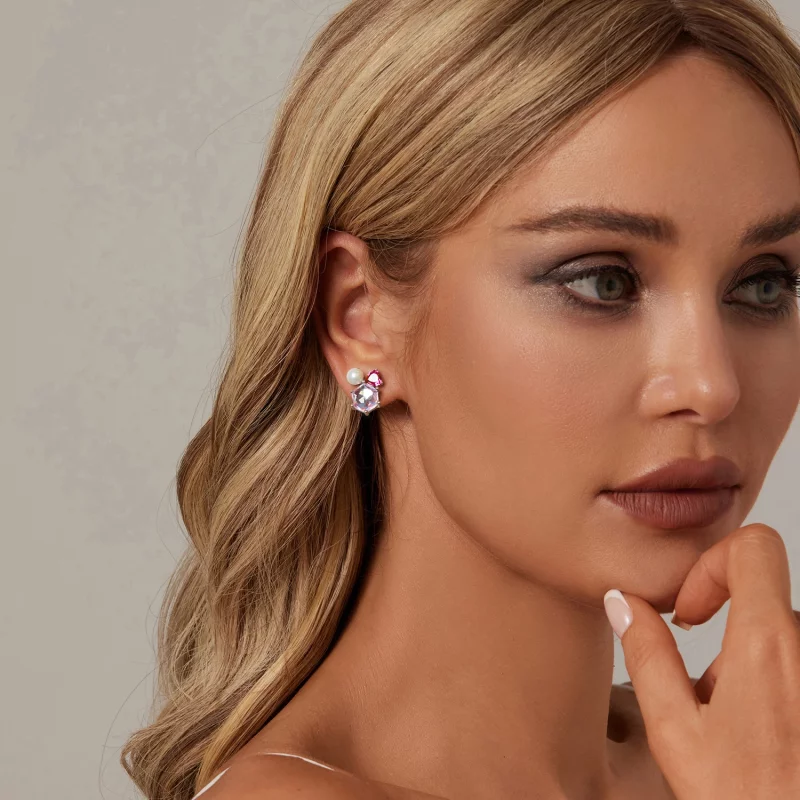 (image pour) Boucles d'oreilles PANDORA Style Perle Rose Étincelante - SCE1697 - Afficher 7