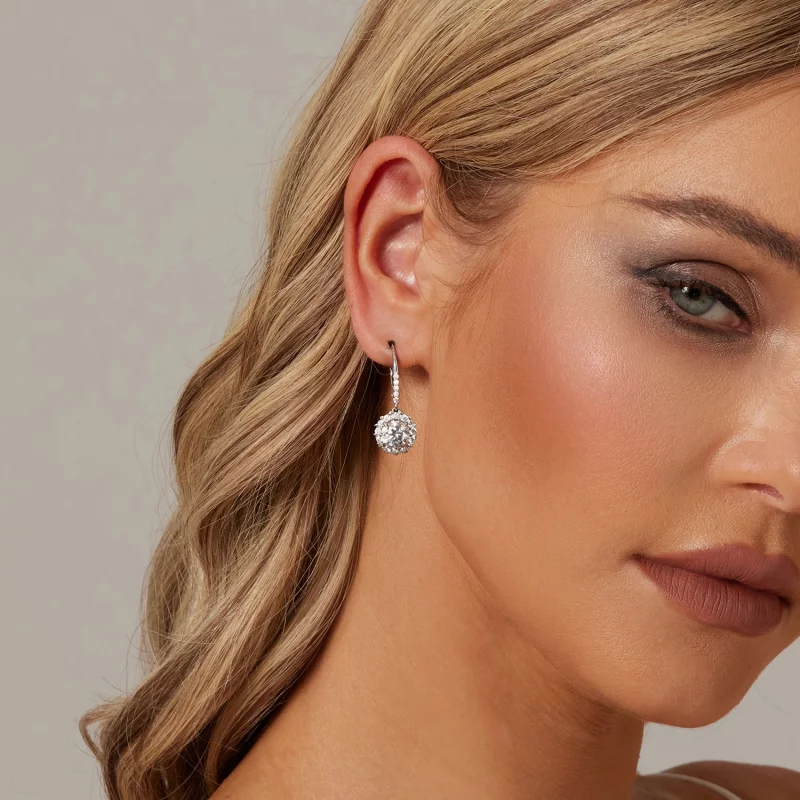 (image pour) Boucles d'oreilles PANDORA Style Scintillantes 1Ct Moissanite (Deux Certificats) - Afficher 6