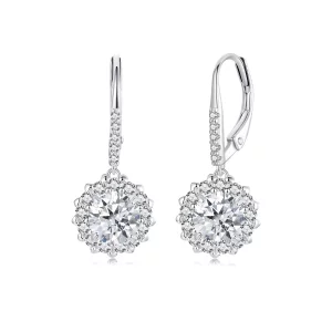 (image pour) Boucles d'oreilles PANDORA Style Scintillantes 1Ct Moissanite (Deux Certificats) - MSE046