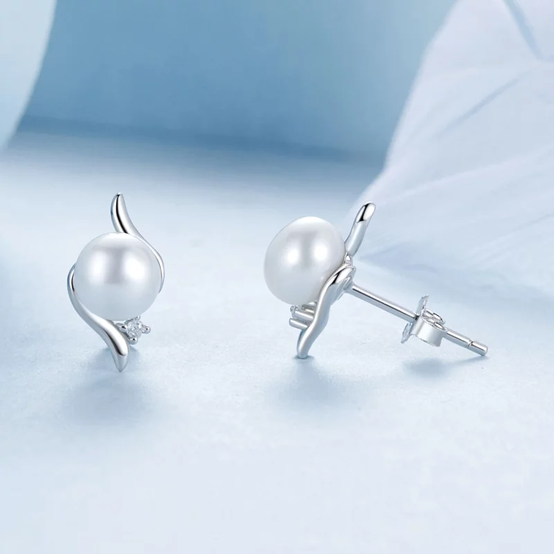 (image pour) Boucles d'oreilles Perles Naturelles Style PANDORA - BSE961 - Afficher 4