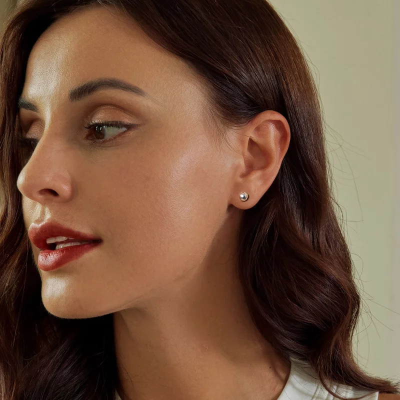 (image pour) Boucles d'oreilles petites boules style PANDORA - SCE1725-S - Afficher 6