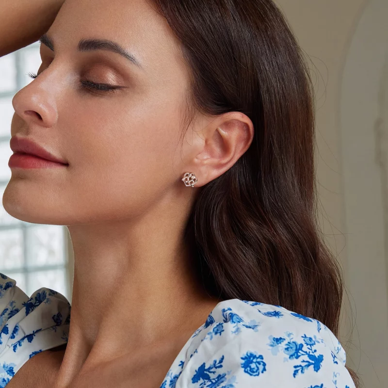 (image pour) Boucles d'oreilles style PANDORA à motif nœud celtique - BSE958 - Afficher 6