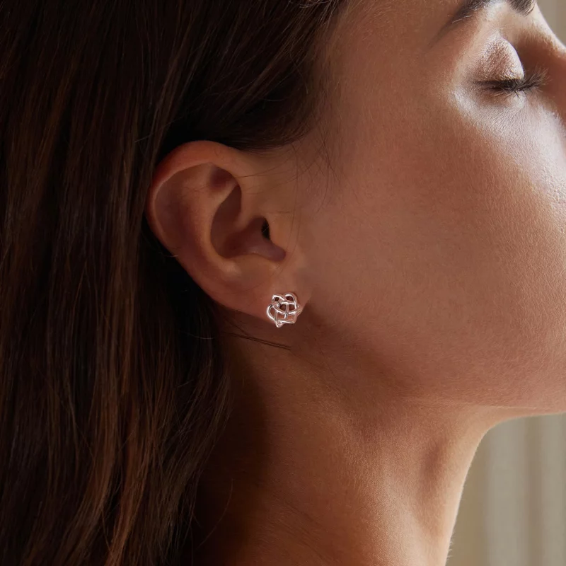 (image pour) Boucles d'oreilles style PANDORA à motif nœud celtique - BSE958 - Afficher 7