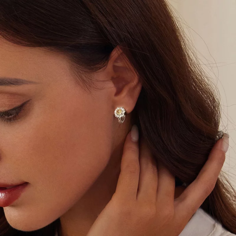 (image pour) Boucles d'oreilles style PANDORA Tournesol - BSE966 - Afficher 7