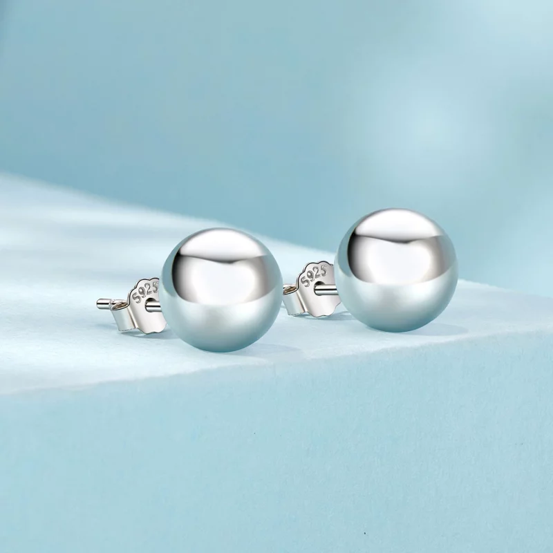 (image pour) Boucles d'oreilles à tenon à bille moyenne style PANDORA - SCE1725-M - Afficher 2