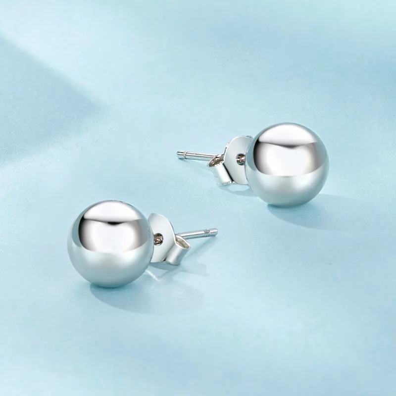 (image pour) Boucles d'oreilles à tenon à bille moyenne style PANDORA - SCE1725-M - Afficher 3