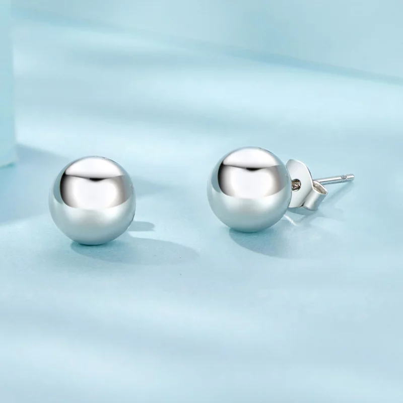 (image pour) Boucles d'oreilles à tenon à bille moyenne style PANDORA - SCE1725-M - Afficher 4