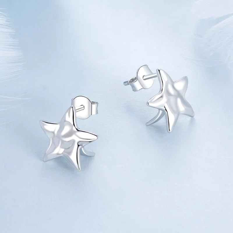(image pour) Boucles d'oreilles étoiles style PANDORA - BSE965 - Afficher 3