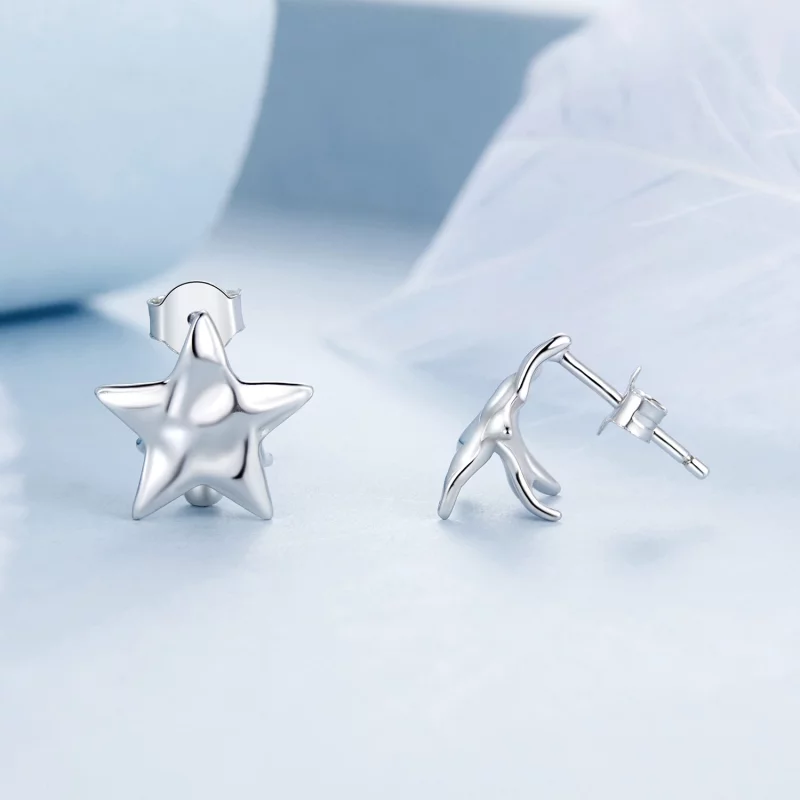 (image pour) Boucles d'oreilles étoiles style PANDORA - BSE965 - Afficher 4