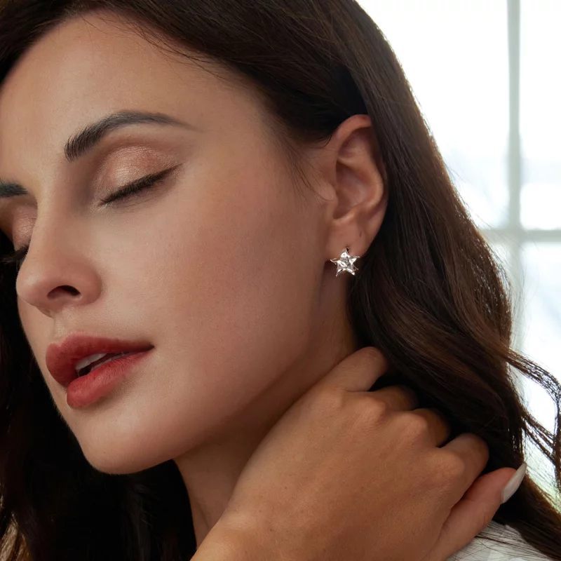 (image pour) Boucles d'oreilles étoiles style PANDORA - BSE965 - Afficher 6