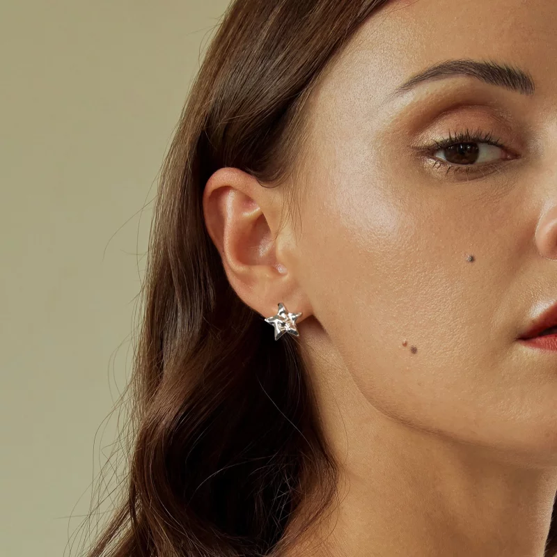 (image pour) Boucles d'oreilles étoiles style PANDORA - BSE965 - Afficher 7