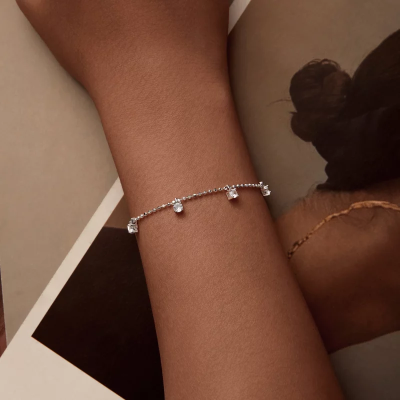 (image pour) Bracelet en Zirconium Fin Étincelant Style PANDORA - BSB156 - Afficher 5