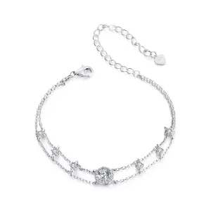 (image pour) Bracelet PANDORA Style à Double Moissanite Scintillant (Un Certificat) - MSB013