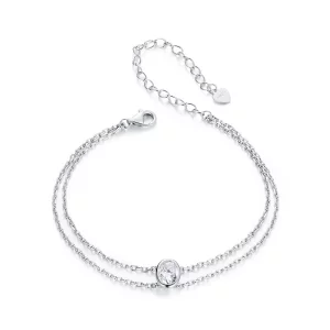 Bracelet PANDORA Style en Moissanite 1Ct Double Couche (Un Certificat) - MSB012 (image pour) Bracelet PANDORA Style en Moissanite 1Ct Double Couche (Un Certificat) - MSB012