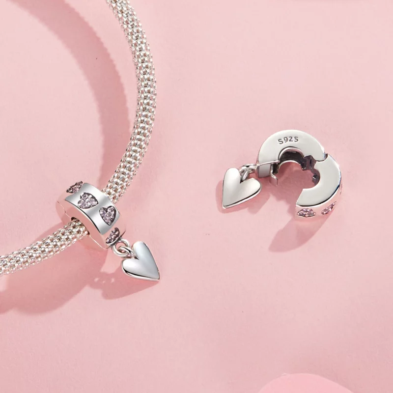 (image pour) Charme à Boucle en Silicone Cœur Intelligent Style PANDORA - SCC2694 - Afficher 4