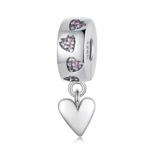 (image pour) Charme à Boucle en Silicone Cœur Intelligent Style PANDORA - SCC2694