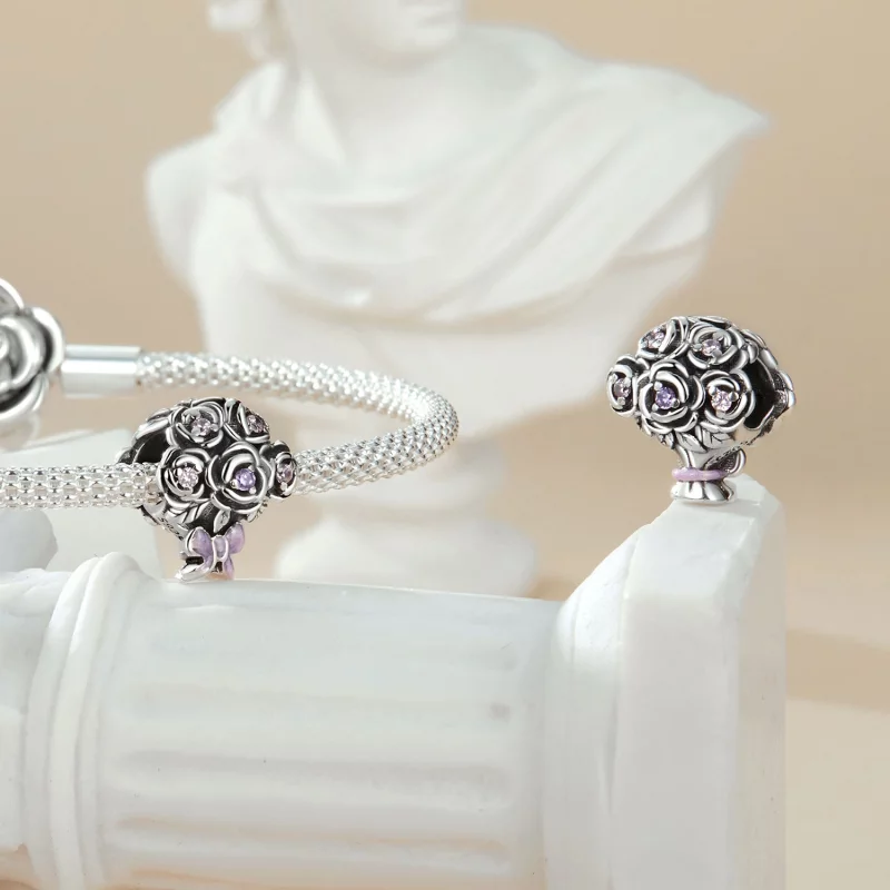 (image pour) Charme Bouquet de Roses Style PANDORA - SCC2704 - Afficher 4