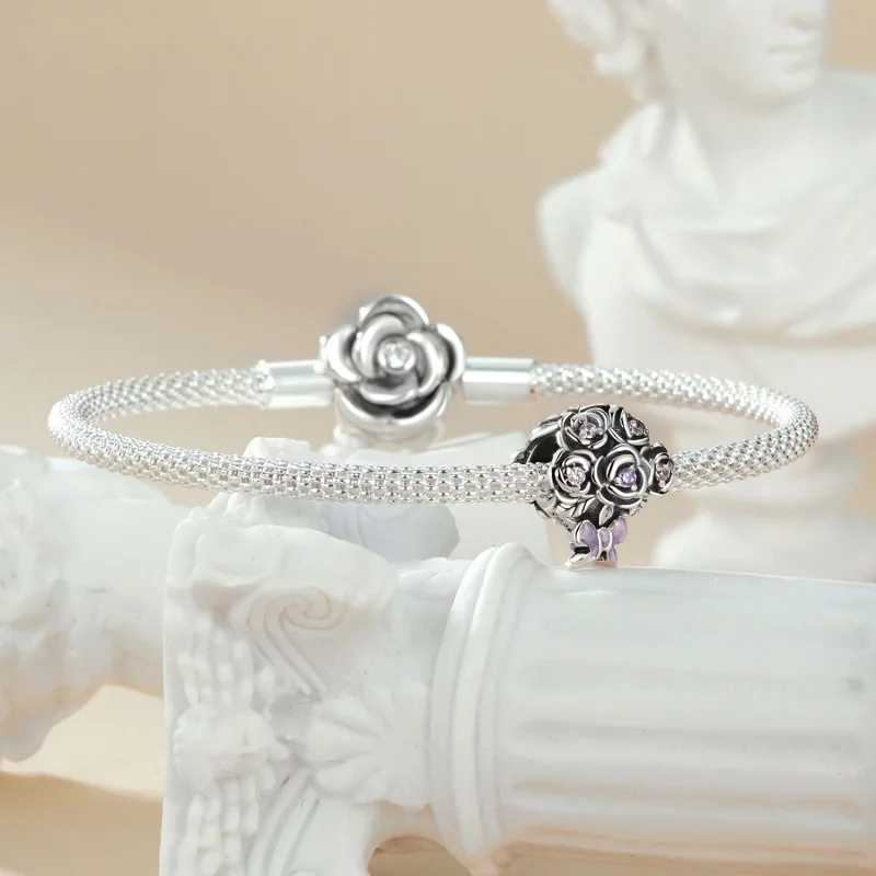 (image pour) Charme Bouquet de Roses Style PANDORA - SCC2704 - Afficher 5