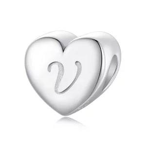 (image pour) Charme Lettre Cœur V Style PANDORA - SCP065Charme -V