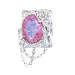 (image pour) Charme Rose de Peinture à l'Huile Fanée Style PANDORA - SCC2698