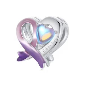Charme Ruban Rose Style PANDORA - SCC2685 (image pour) Charme Ruban Rose Style PANDORA - SCC2685