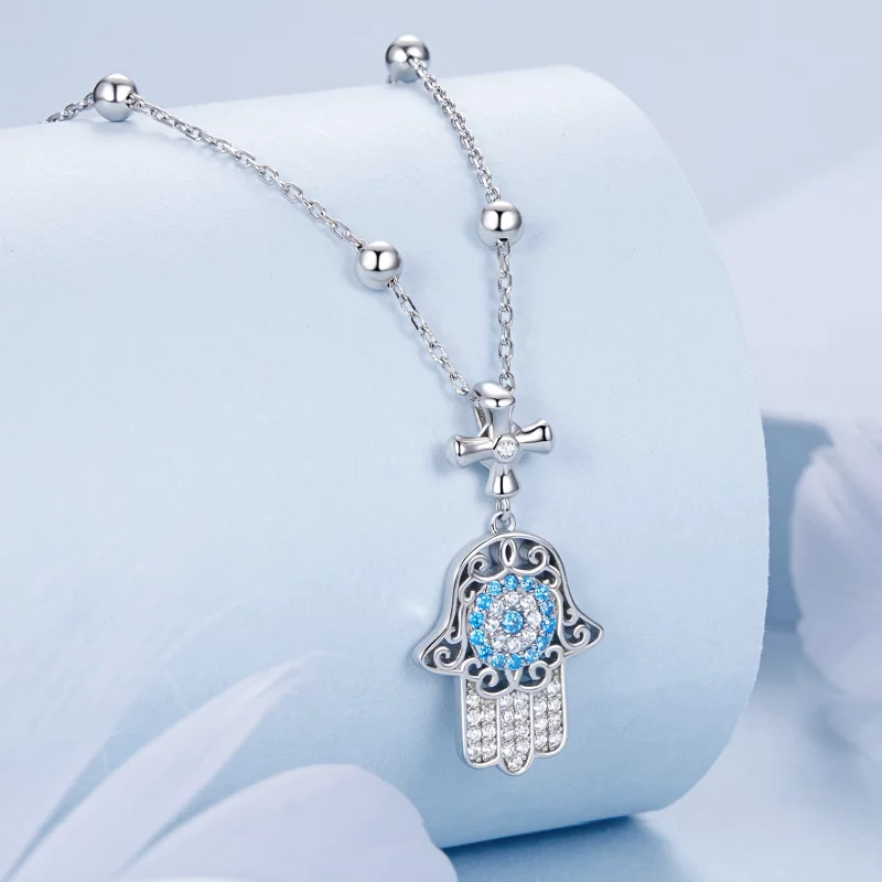 (image pour) Collier Main de Fatima Style PANDORA - BSN369 - Afficher 2