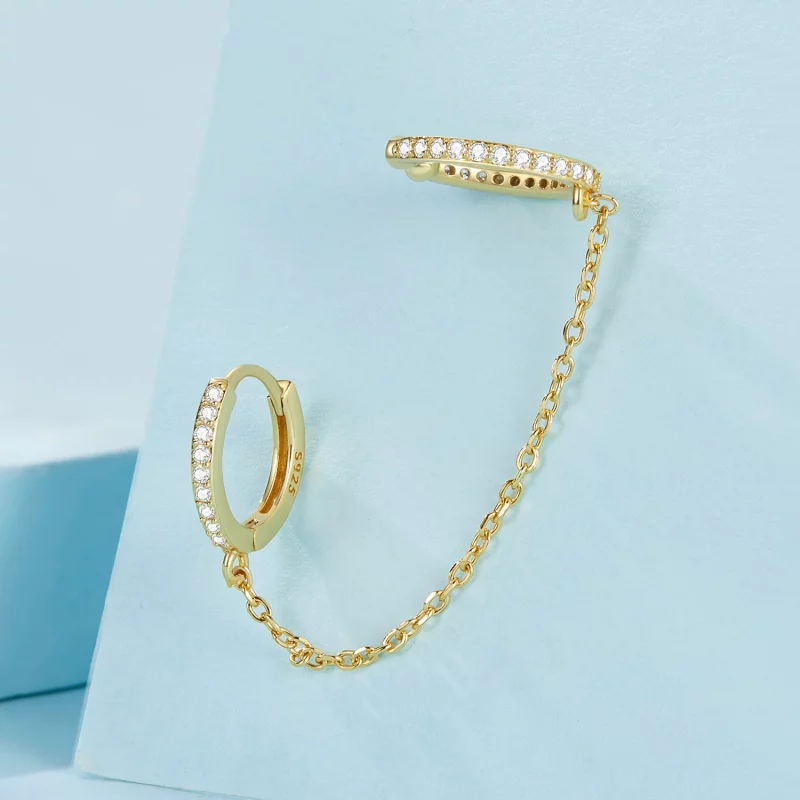 (image pour) PANDORA Style Attaches-oreilles en Or Plaqué - SCE1679-B - Afficher 3