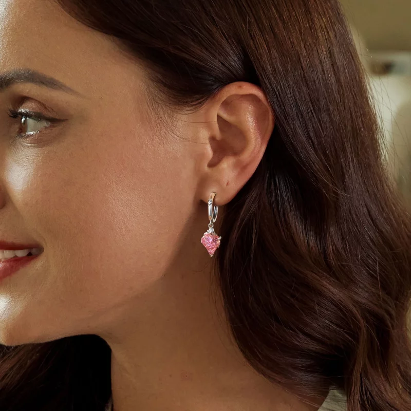(image pour) PANDORA Style Boucles d'Oreille Main Squelette en Forme de Cœur - SCE1705 - Afficher 6