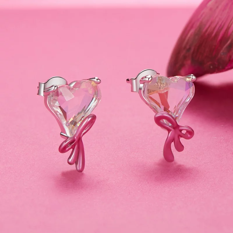 (image pour) PANDORA Style Boucles d'Oreille Nœud d'Amour - SCE1696 - Afficher 2