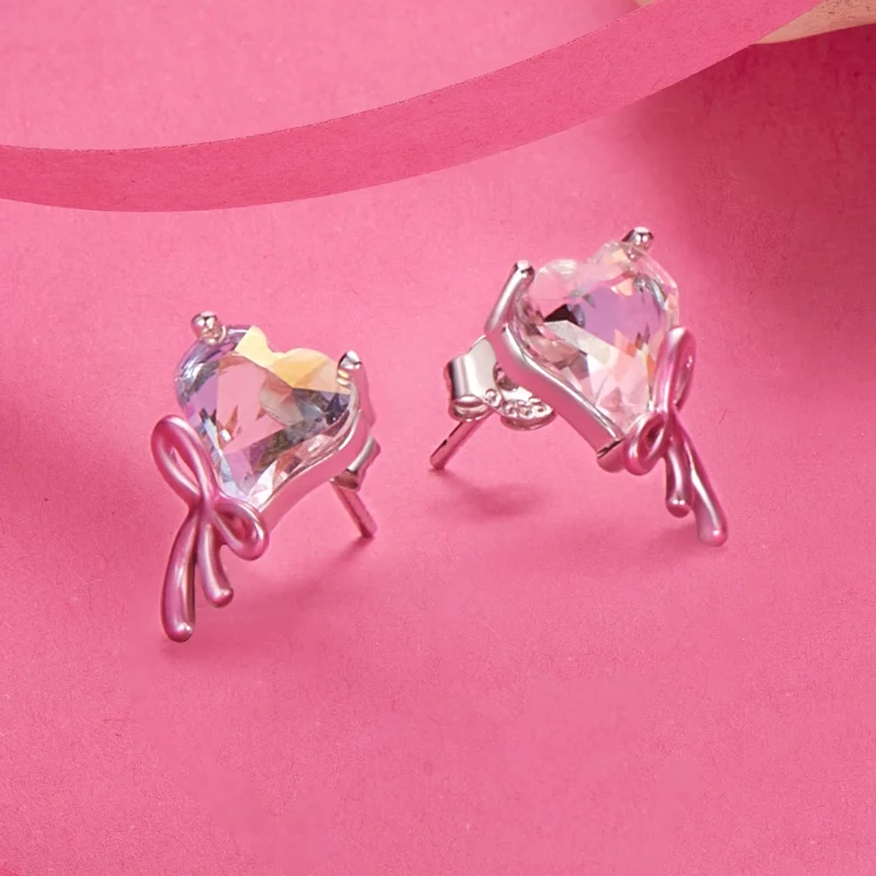 (image pour) PANDORA Style Boucles d'Oreille Nœud d'Amour - SCE1696 - Afficher 3