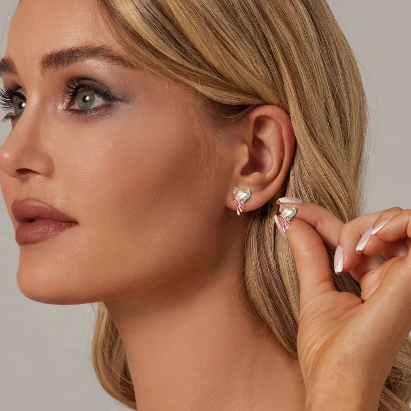 (image pour) PANDORA Style Boucles d'Oreille Nœud d'Amour - SCE1696 - Afficher 7