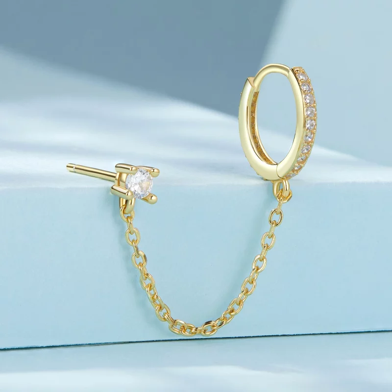 (image pour) PANDORA Style Boucles d'oreilles plaquées or exquises - SCE1678-B - Afficher 2