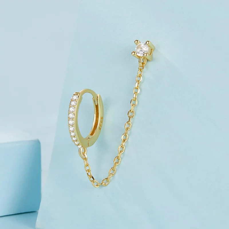 (image pour) PANDORA Style Boucles d'oreilles plaquées or exquises - SCE1678-B - Afficher 3