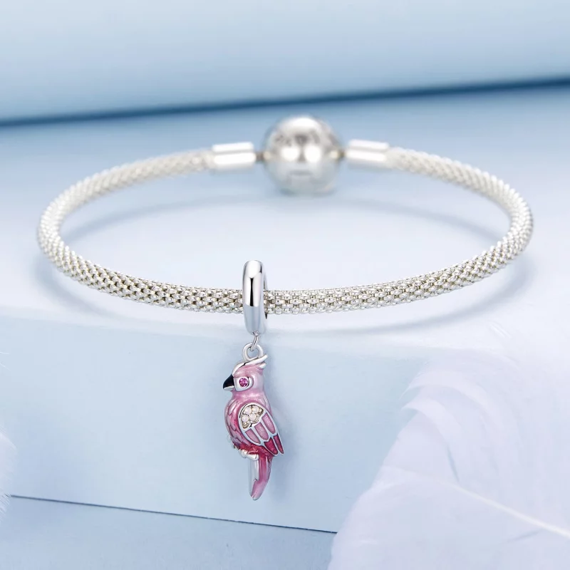 (image pour) PANDORA Style Perroquet Rose Suspendu - BSC971 - Afficher 3
