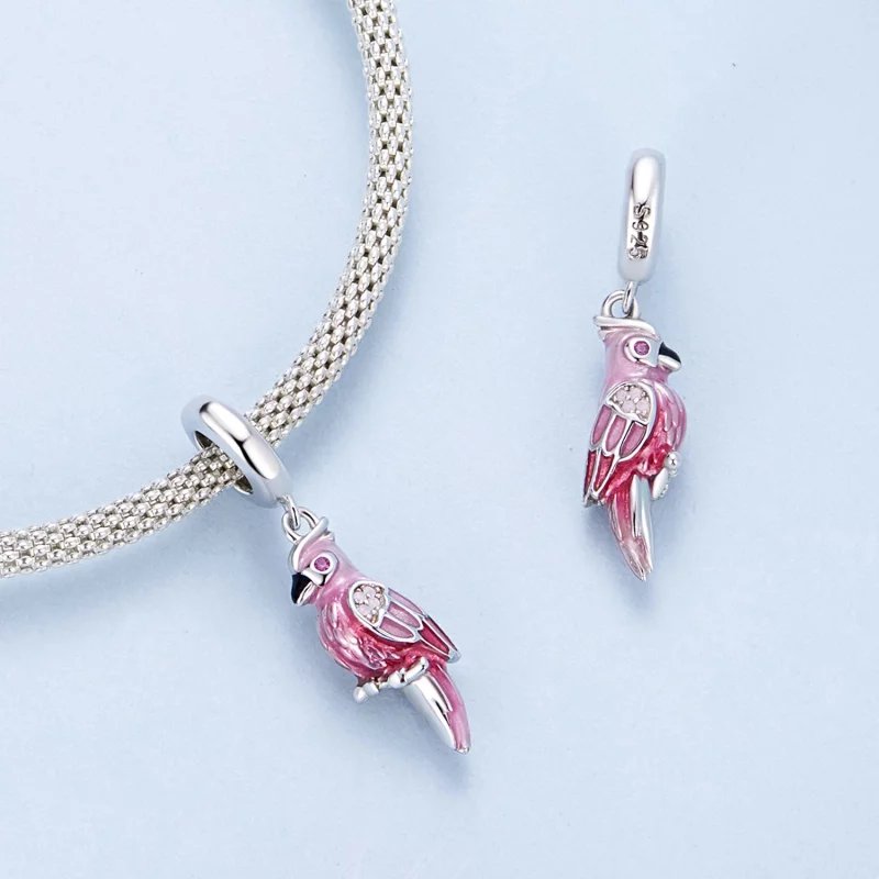 (image pour) PANDORA Style Perroquet Rose Suspendu - BSC971 - Afficher 4