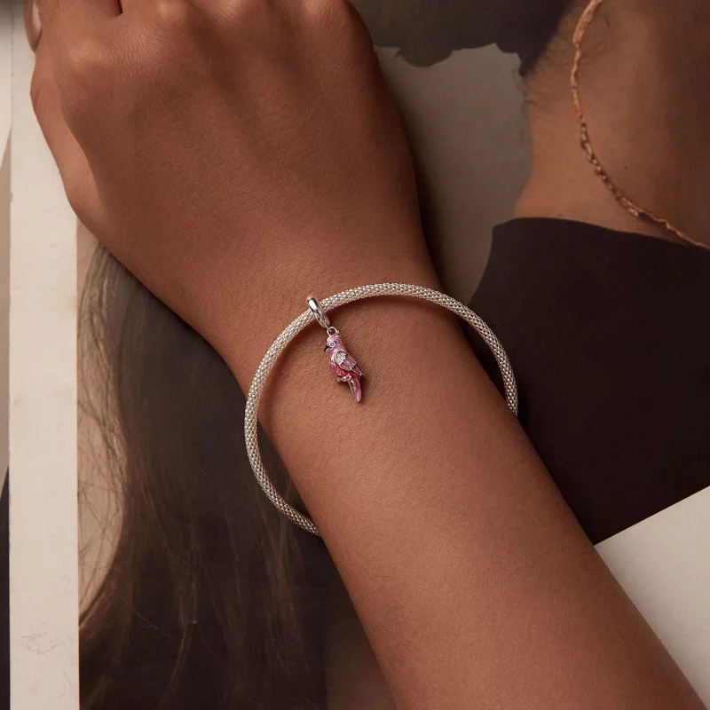 (image pour) PANDORA Style Perroquet Rose Suspendu - BSC971 - Afficher 5