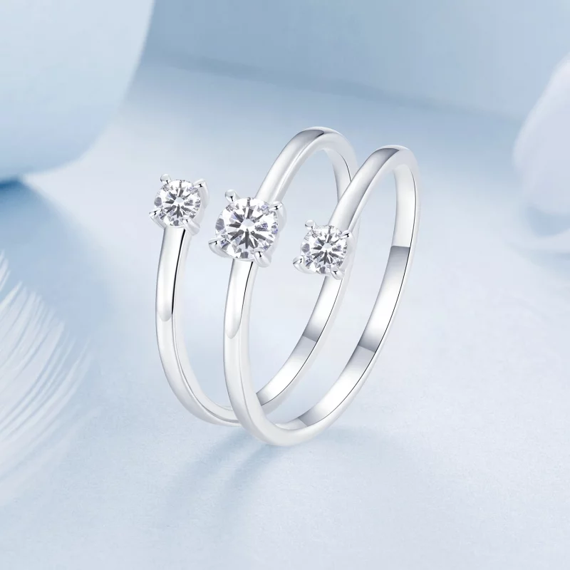 (image pour) Bague enveloppante scintillante style PANDORA - BSR532-E - Afficher 2