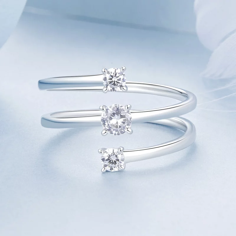 (image pour) Bague enveloppante scintillante style PANDORA - BSR532-E - Afficher 3