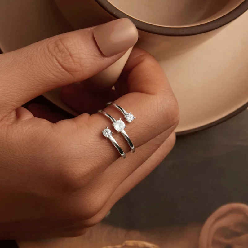 (image pour) Bague enveloppante scintillante style PANDORA - BSR532-E - Afficher 4