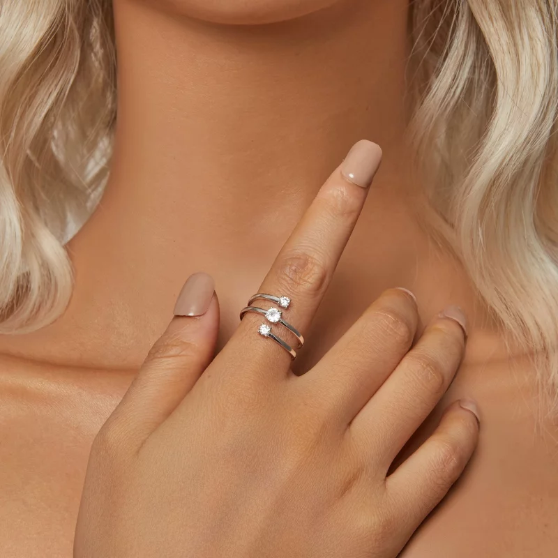 (image pour) Bague enveloppante scintillante style PANDORA - BSR532-E - Afficher 6