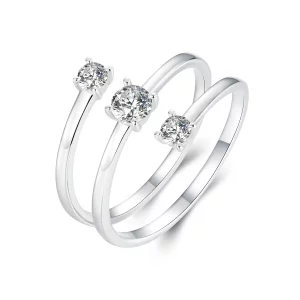 (image pour) Bague enveloppante scintillante style PANDORA - BSR532-E