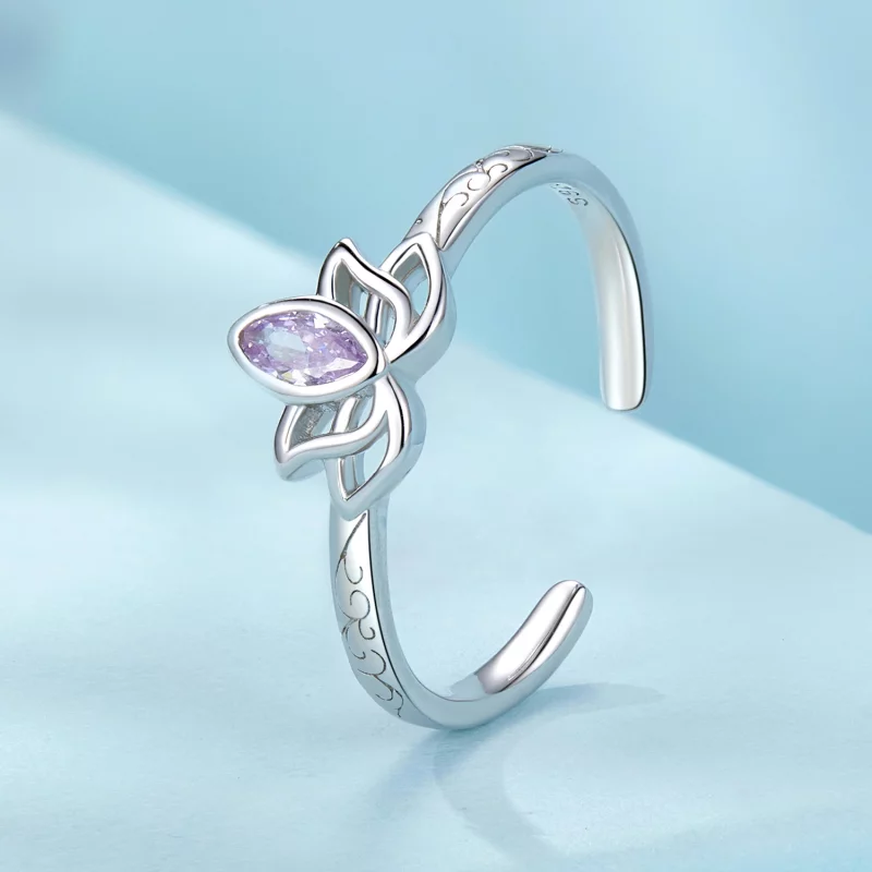 (image pour) Bague Lotus Ouverte Style PANDORA - SCR1020-E - Afficher 2