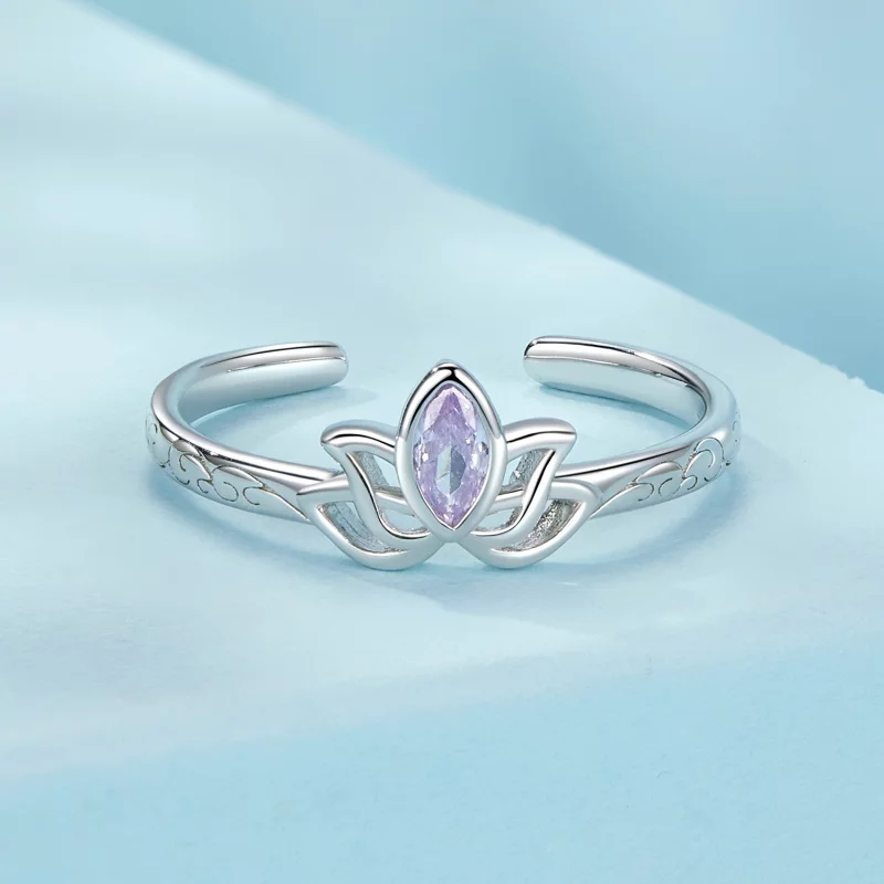 (image pour) Bague Lotus Ouverte Style PANDORA - SCR1020-E - Afficher 3