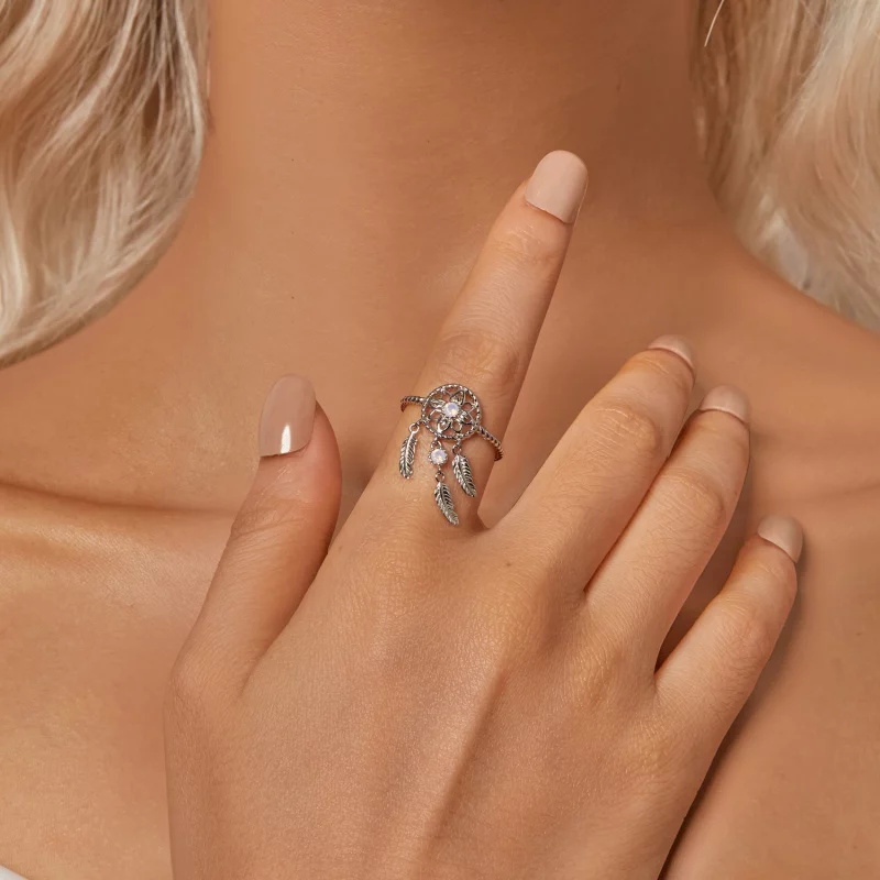(image pour) Bague ouverte Attrape-Rêves style PANDORA - SCR1022-E - Afficher 6