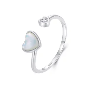 (image pour) Bague ouverte PANDORA Style Cœur Battant en coquille blanche - BSR520-E