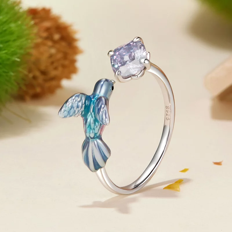 (image pour) Bague ouverte Pétale de Martin-pêcheur PANDORA Style - BSR540-E - Afficher 2