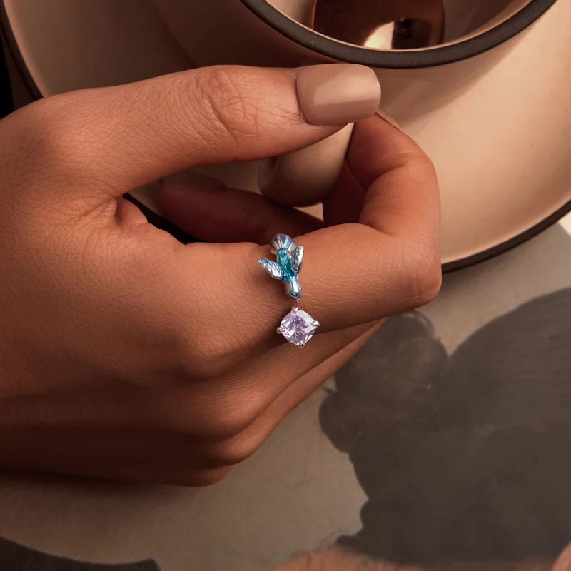 (image pour) Bague ouverte Pétale de Martin-pêcheur PANDORA Style - BSR540-E - Afficher 5