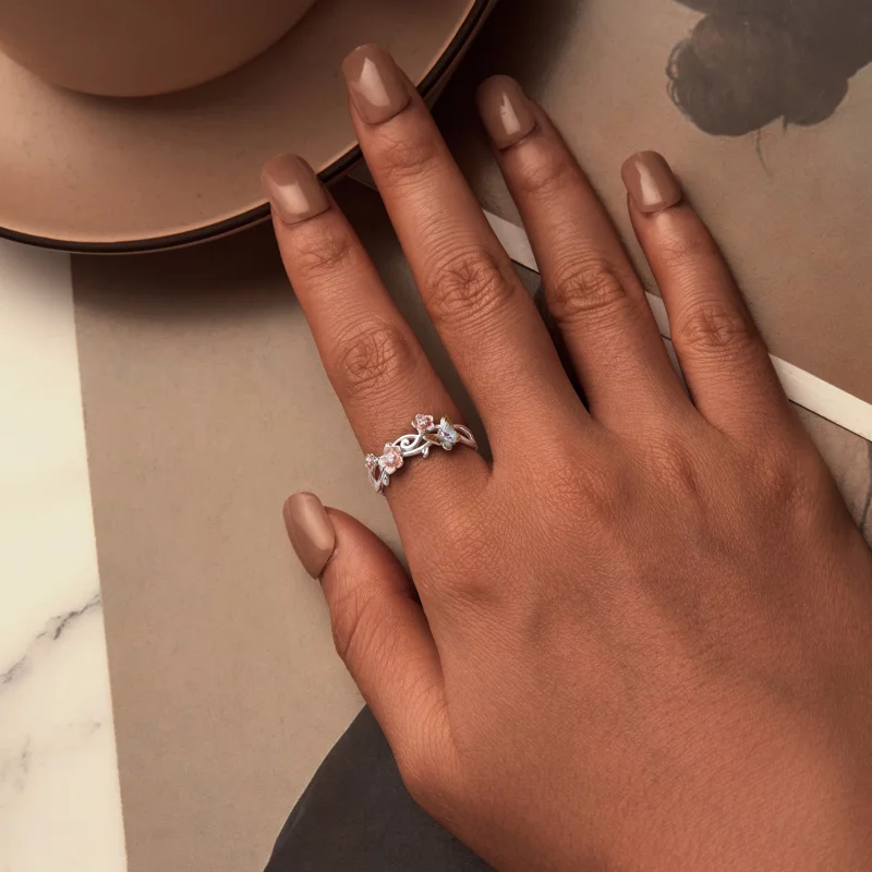 (image pour) Bague ouverte romantique papillon de cerisier style PANDORA - BSR538-E - Afficher 4