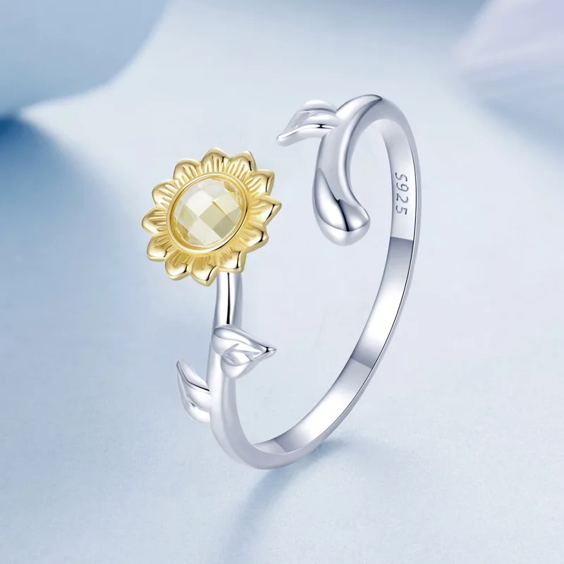 (image pour) Bague ouverte tournesol style PANDORA - BSR549-E - Afficher 2